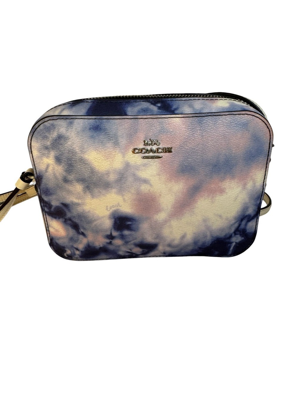 Coach Leather Tie Dye Camera Bag Mini Crossbody Purse Galaxy Print Authentic